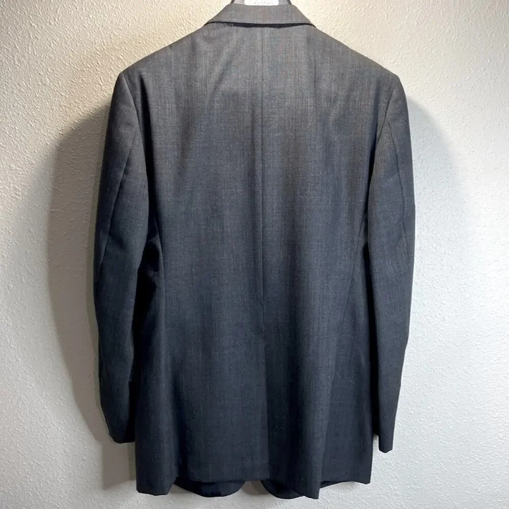 Brooks Brothers Men Gray Plaid Three Buttons Blazer Size 42